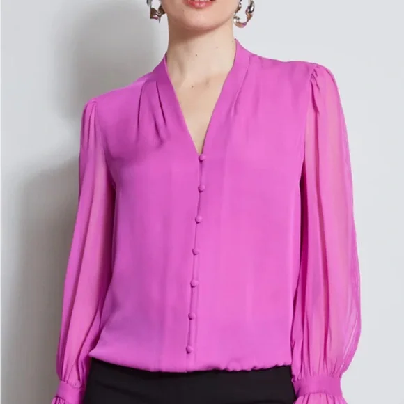 Elie Tahari Pink Blouse - Picture 2 of 7